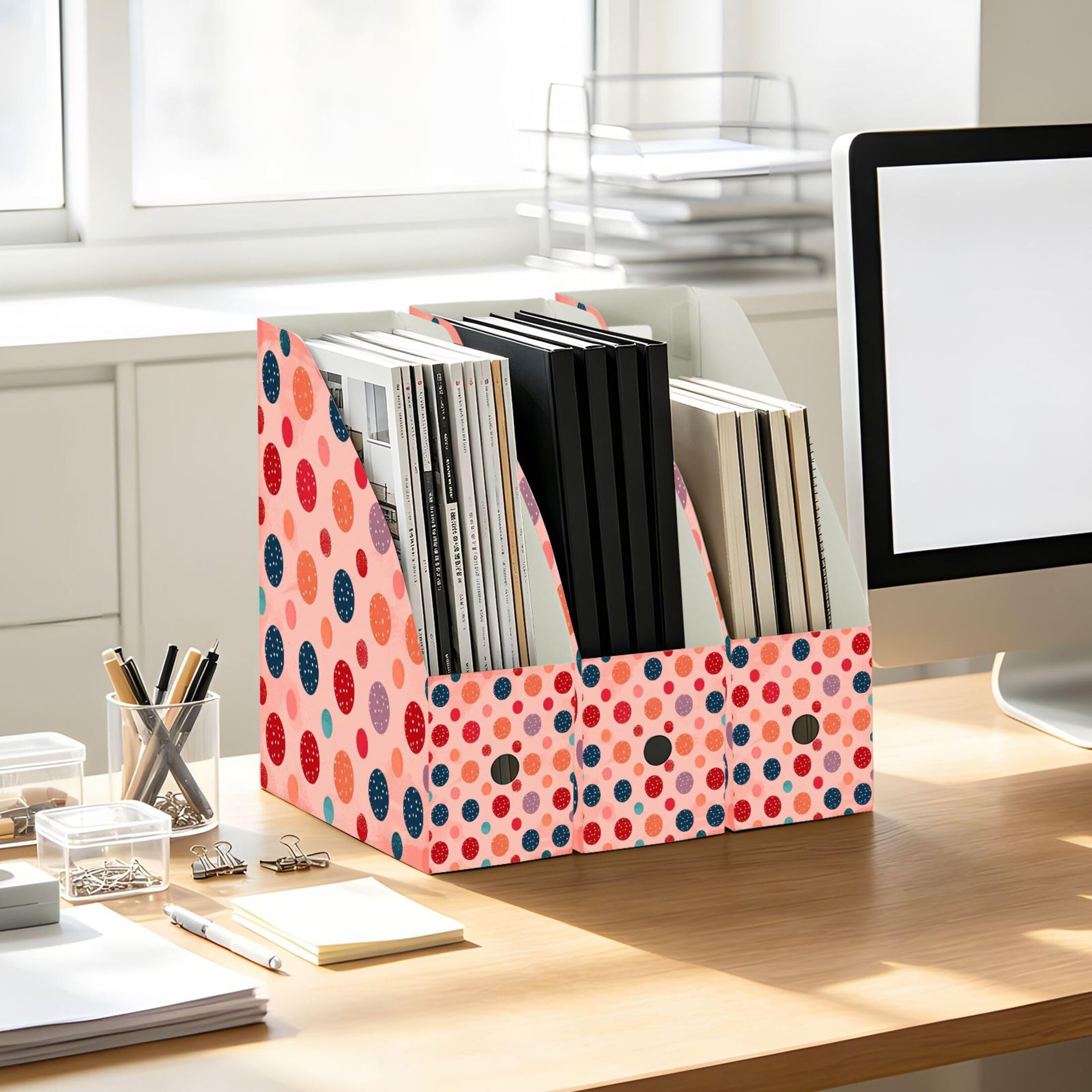 Soportes plegables para revistas para estante de escritorio