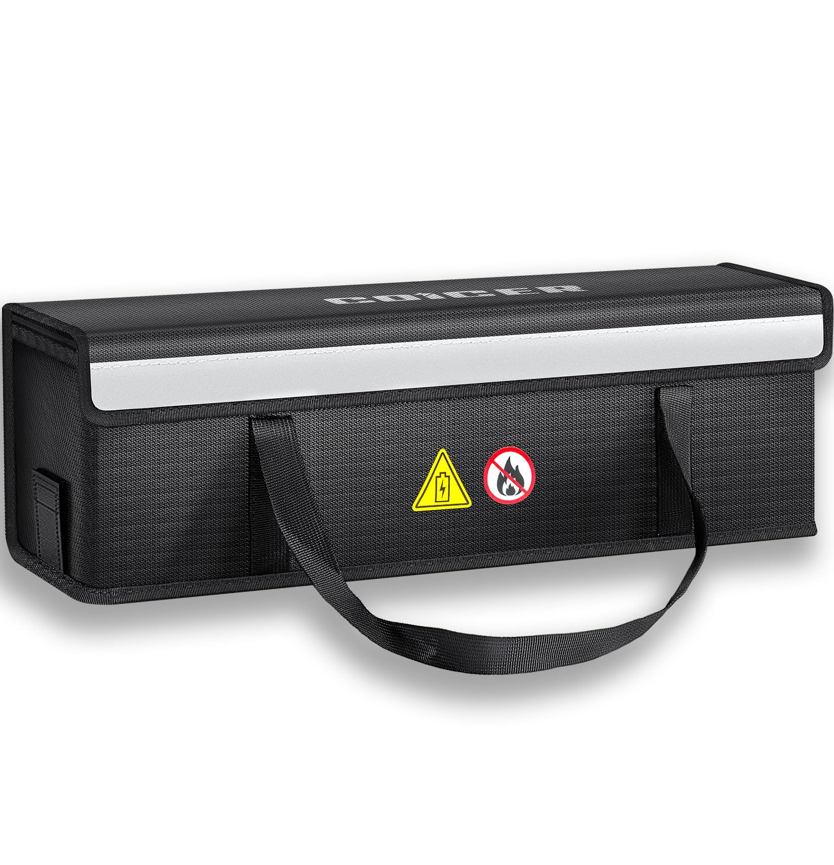 COICER Custodia protettiva per batteria per bici elettrica, ignifuga, per documenti, a prova di esplosione, custodia protettiva per batteria, grande accessorio, Nero , XL-56x23x24.5 CM