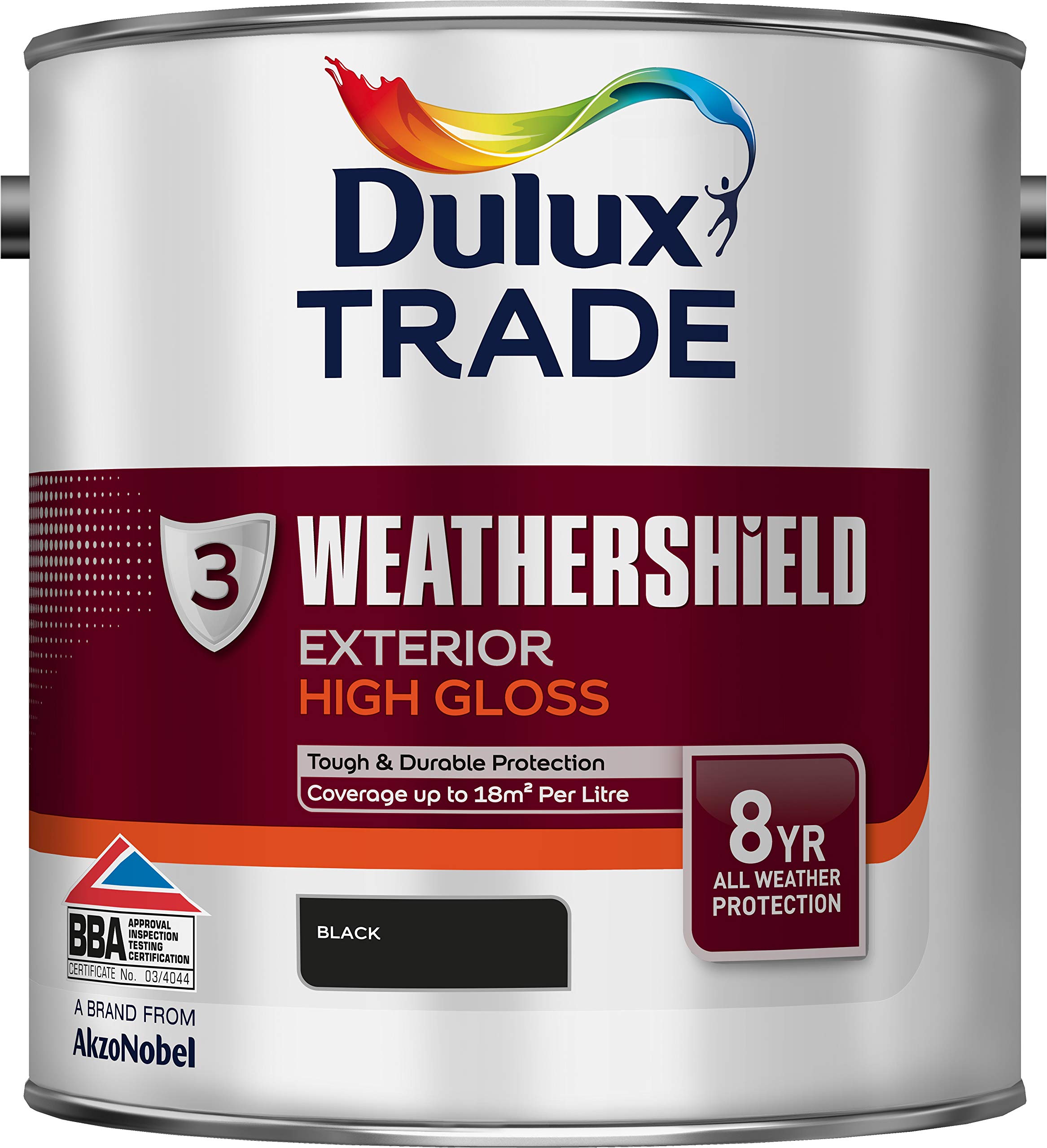 Dulux Trade Weathershield Exterior High Gloss Black 2.5 Litres