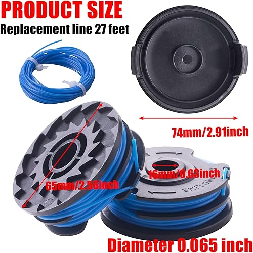 Miniatura 3 de AC41RL3 Autofeed Línea de carrete de repuesto dual compatible con Homelite UT41112 UT41121 UT41120 UT41113 UT41122 UT41112B 0.065 pulgadas 27 pies