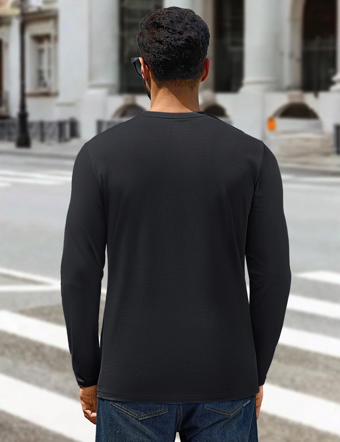 Cotrasen Mens Long Sleeve Tee Shirts Cotton Crew Neck Moisture Wicking Soft Casual Basic T-Shirts - Image 9