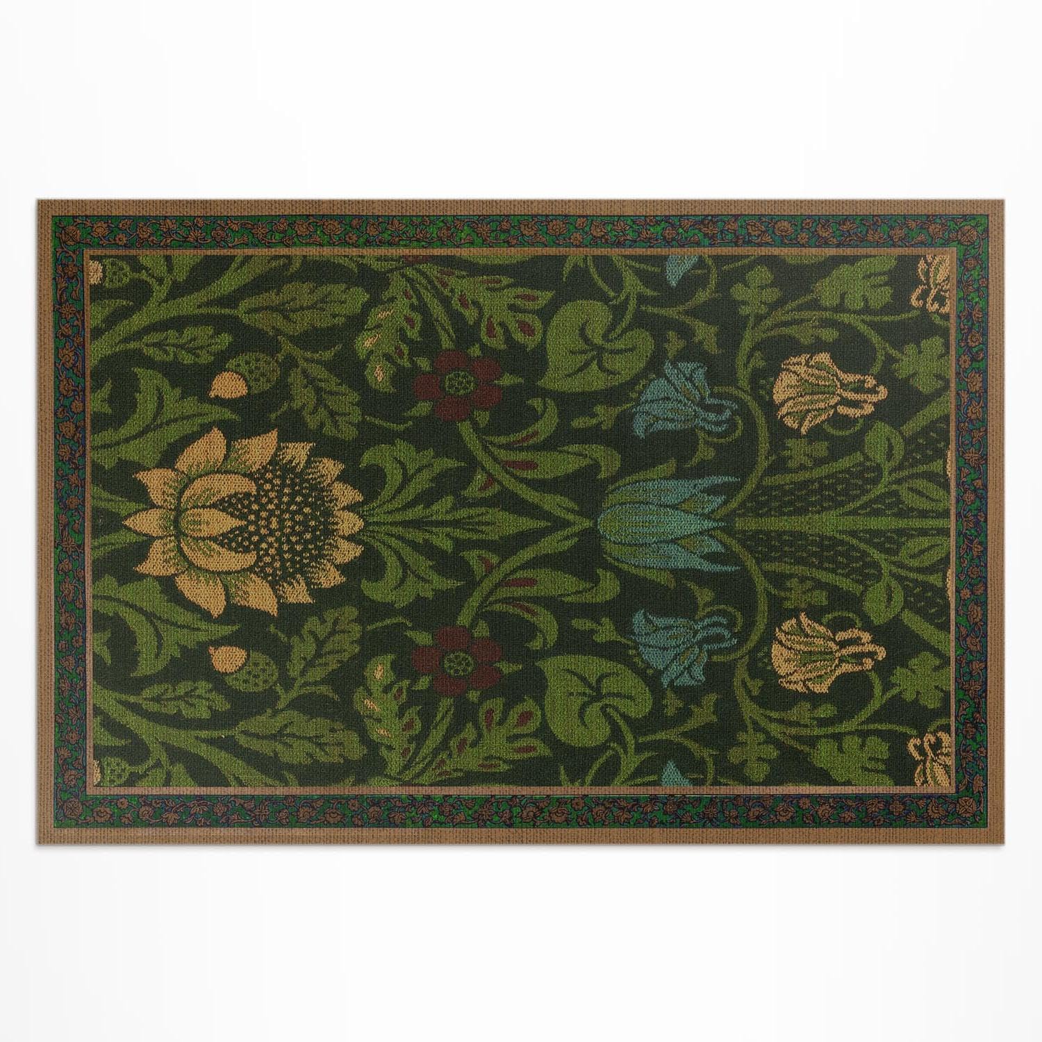 Tapis d'extérieur 120x180 cm rectangulaire en PVC à motifs floraux
