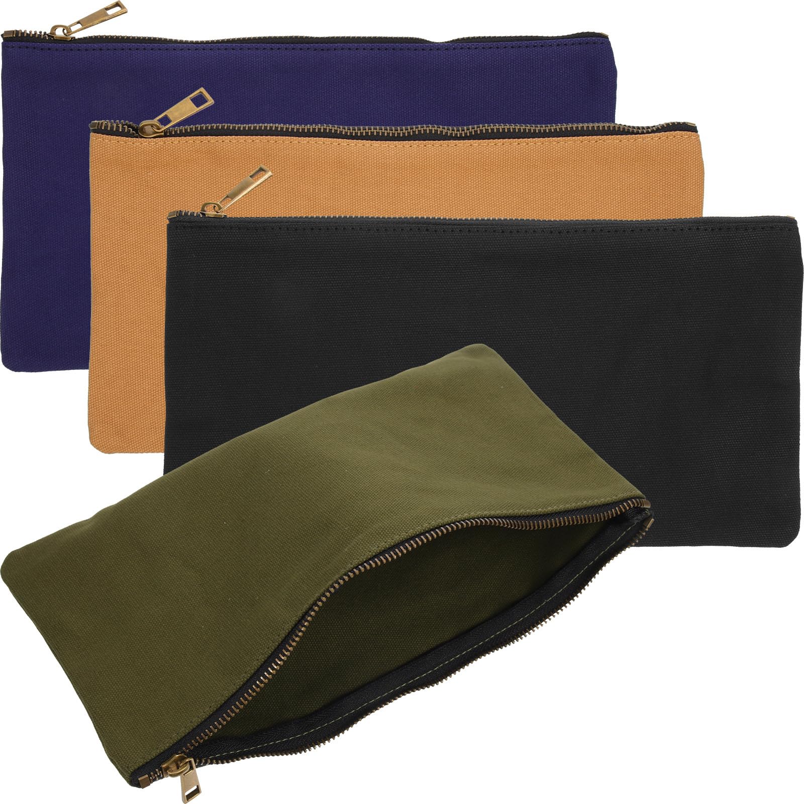 Pochette à outils en toile solide et compacte avec fermeture éclair fluide lot de 4 - 8