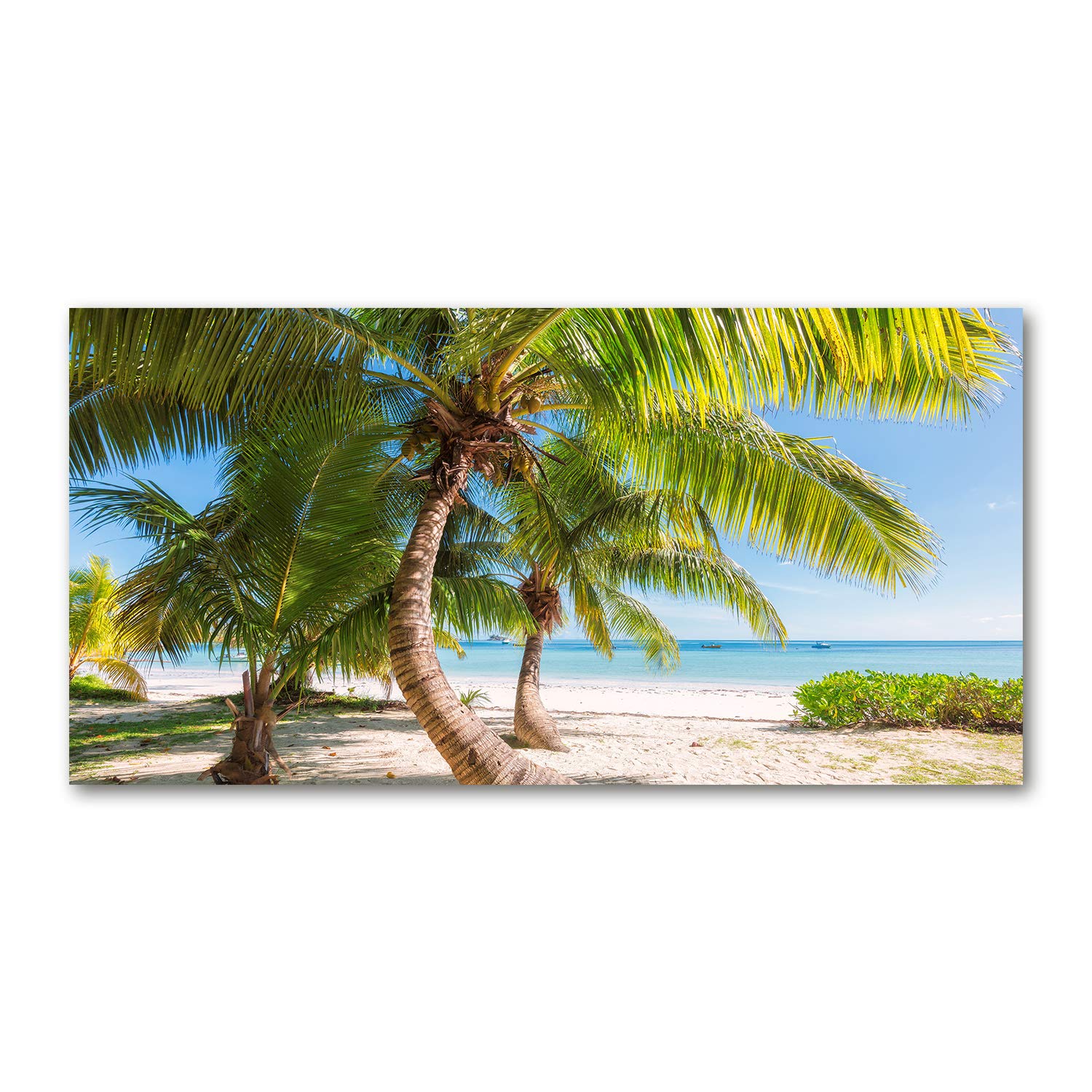 Toile paysage vert de plage tropicale 120x60 cm Tulup - 8