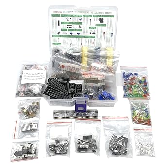 Electronic Component Kit Total 2050 Pcs, LED Diodes, Resistors, Electrolytic Capacitor Package, Common Diodes, Ceramic Capacitors, Digital Tube,Common Transistor,Integrated Circuit Assortment Box