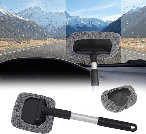 Herramienta de limpieza de vidrio para parabrisas de automóvil, kit de limpiaparabrisas de automóvil, limpiador de ventanas de automóvil con mango