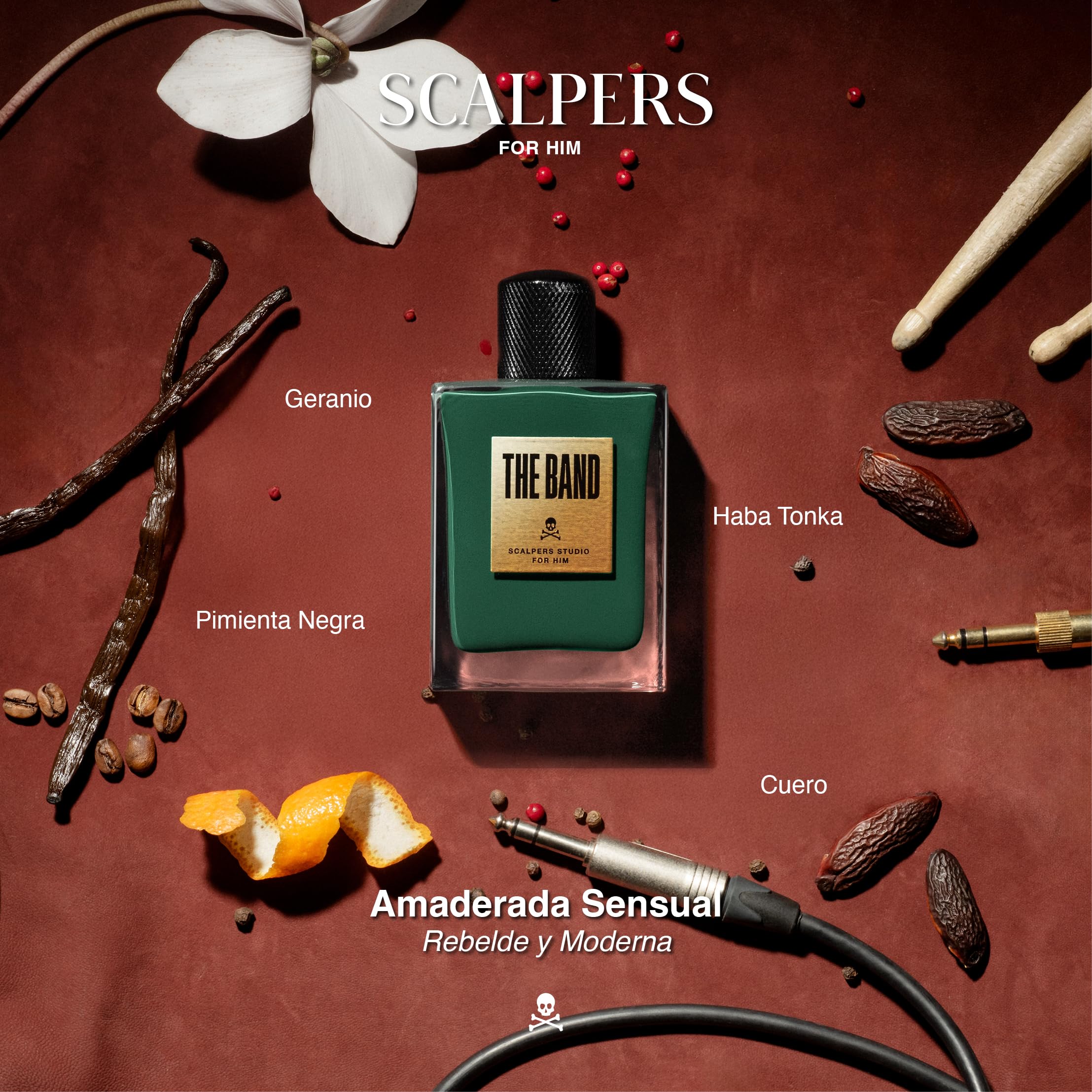Scalpers The Band for Him Eau de Parfum für Herren, holziger Duft, Zerstäuber, 50 ml