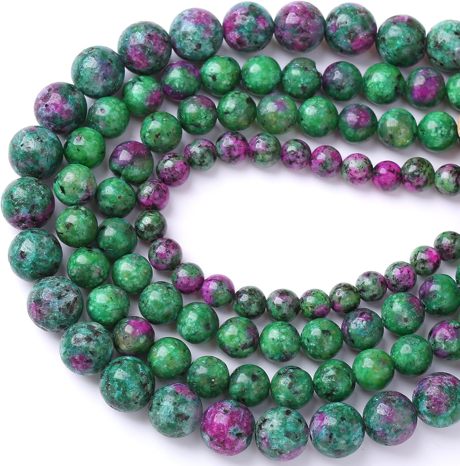 60pcs 6mm Natural Epidote Zoisite Stone Beads for Jewelry Making DIY Bracelet Necklace Accessories 15" Energy Healing Power Stone Beads image 2