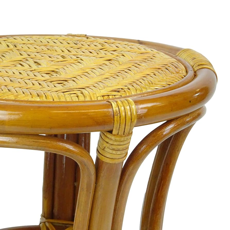 Amazon.co.jp: Breeze ハンドメイド籐製スツール 完全に組み立て