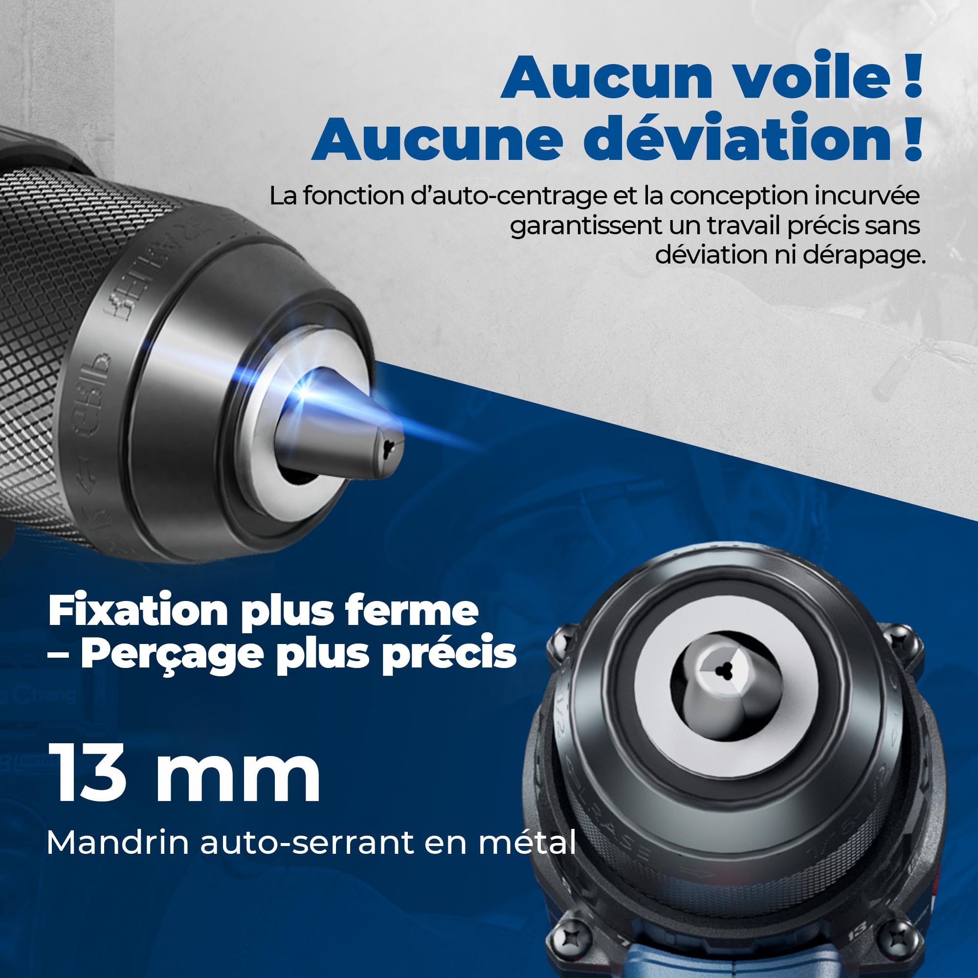 Dong Cheng Perceuse visseuse à percussion sans fil Brushless 20V 160 Nm, 2×4,0 Ah, 3 Modes-vissage, perçage et percussion, Mandrin Métal 13 mm, 2 Vitesses, Réglage du Couple 19+2, avec Coffret