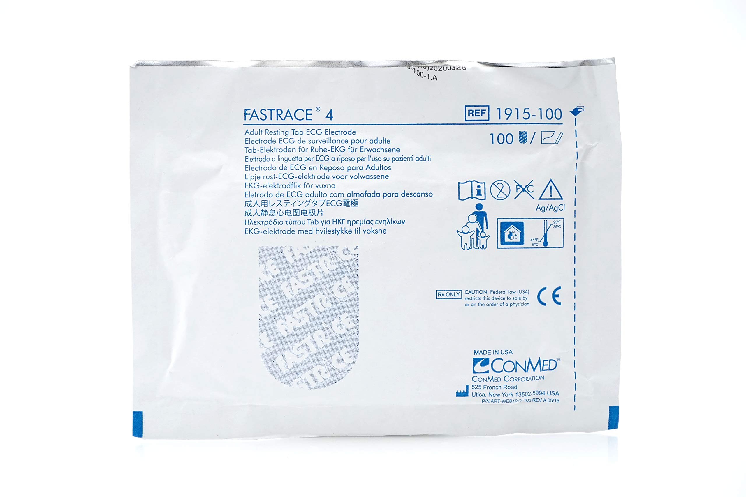 Buy Conmed Corp Fastrace 4 Adult Resting Tab ECG Electrodes, Conductive