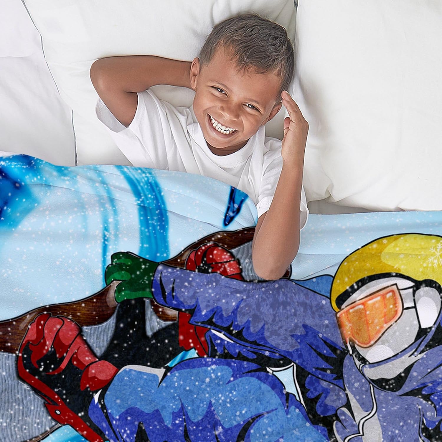 CafePress Snowboarder in Edgy Snow Storm Throw Blanket Super Soft Fleece Plush Throw Blanket, 60"x50"