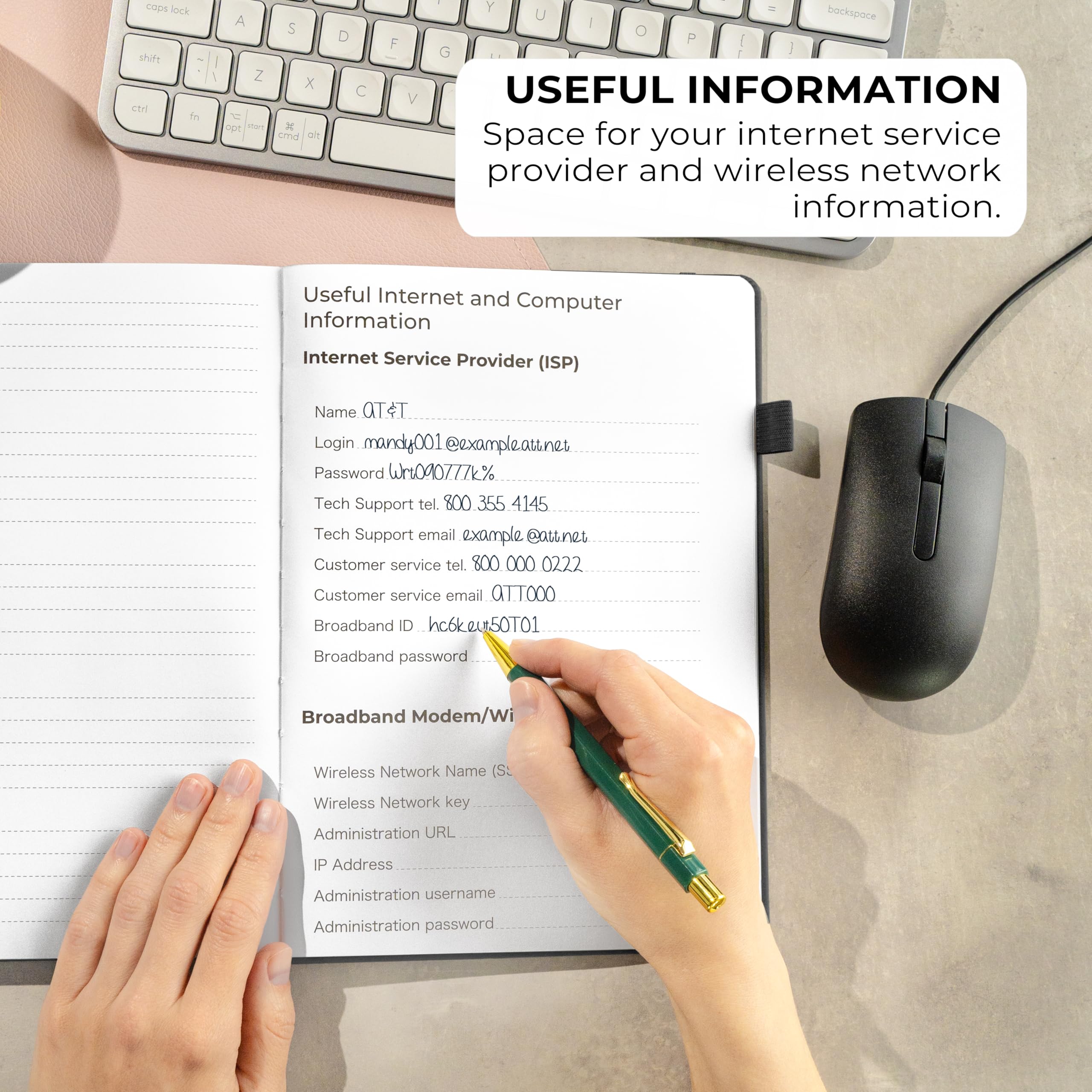 Clever Fox Libreta de contraseñas con pestañas. Organizador de direcciones de Internet y contraseñas con pestañas alfabéticas. Cuaderno de tamaño grande para inicios de sesión de computadora y sitio