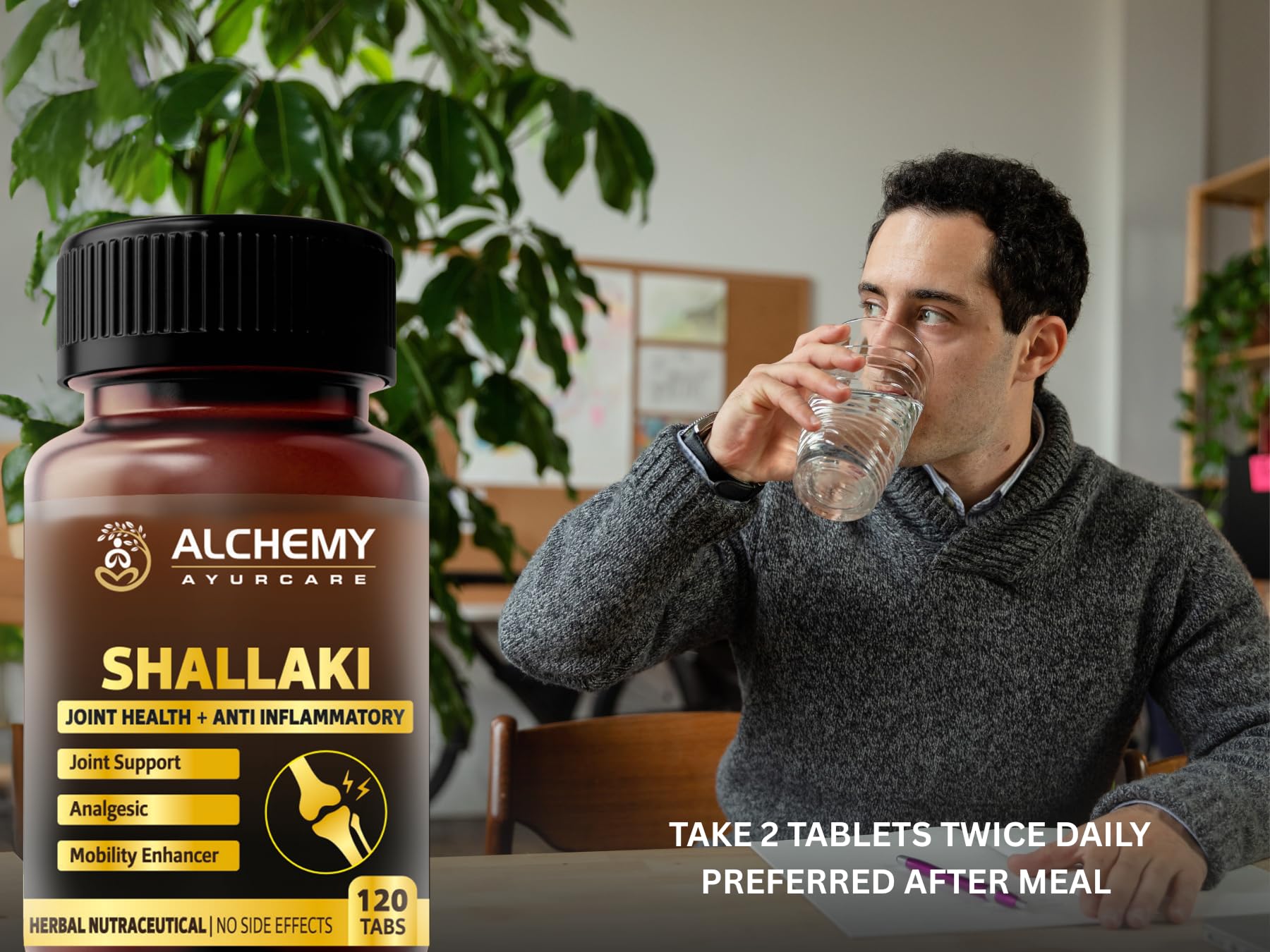 Shallaki Extract Tablets 1000mg per serving + Soothe Elixir Pain Relief Oil Combo by Alchemy Ayurcare | Natural Joint & Muscle Support | Boswellia Serrata for Arthritis, Back Pain & Inflammation Relief — Amazon image 9