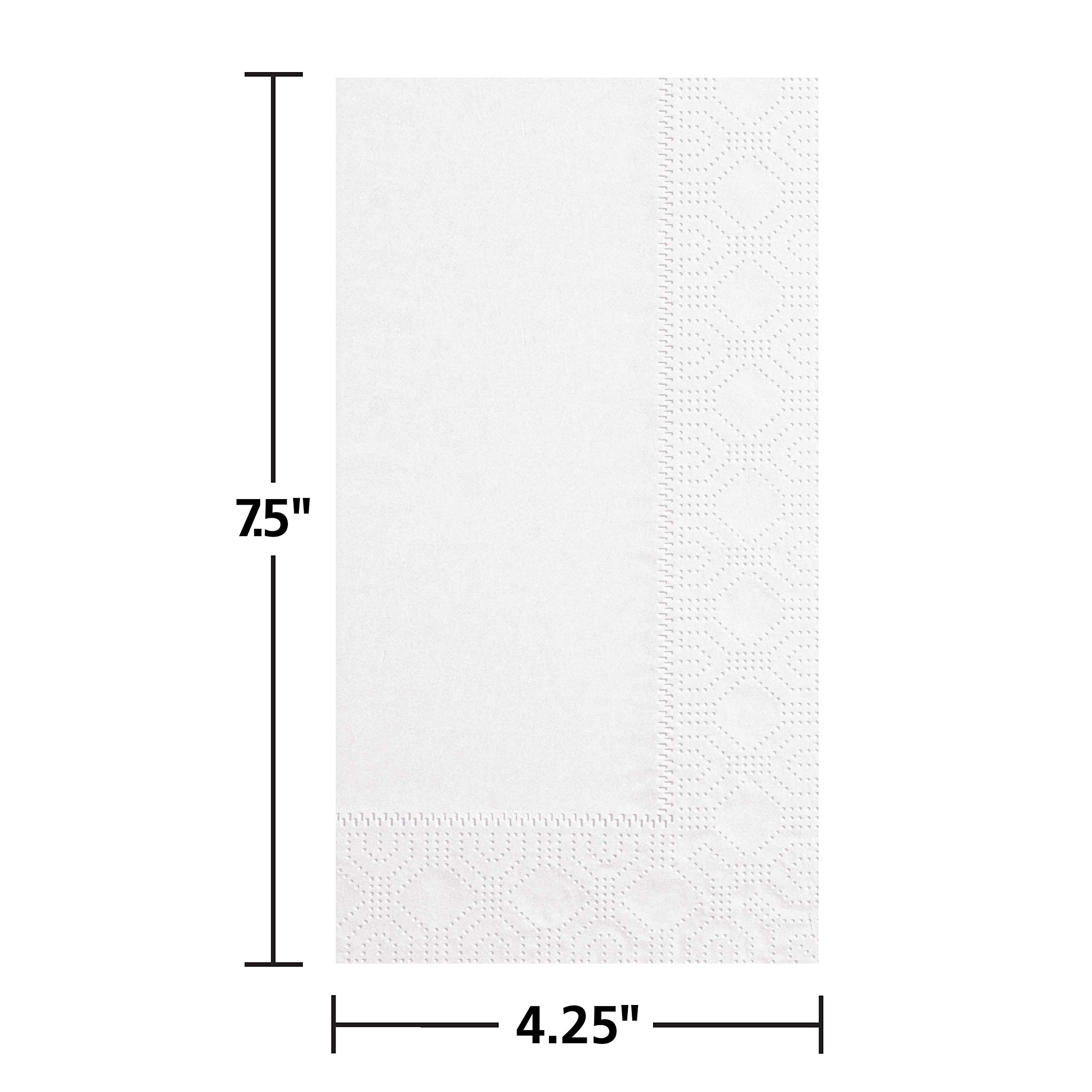 Hoffmaster 180720 Premium servilletas de papel, diseño de patrón en relieve, 2 capas, pliegue 1/8, 17 cm de largo x 15 cm de ancho, color blanco (caso de 3000)