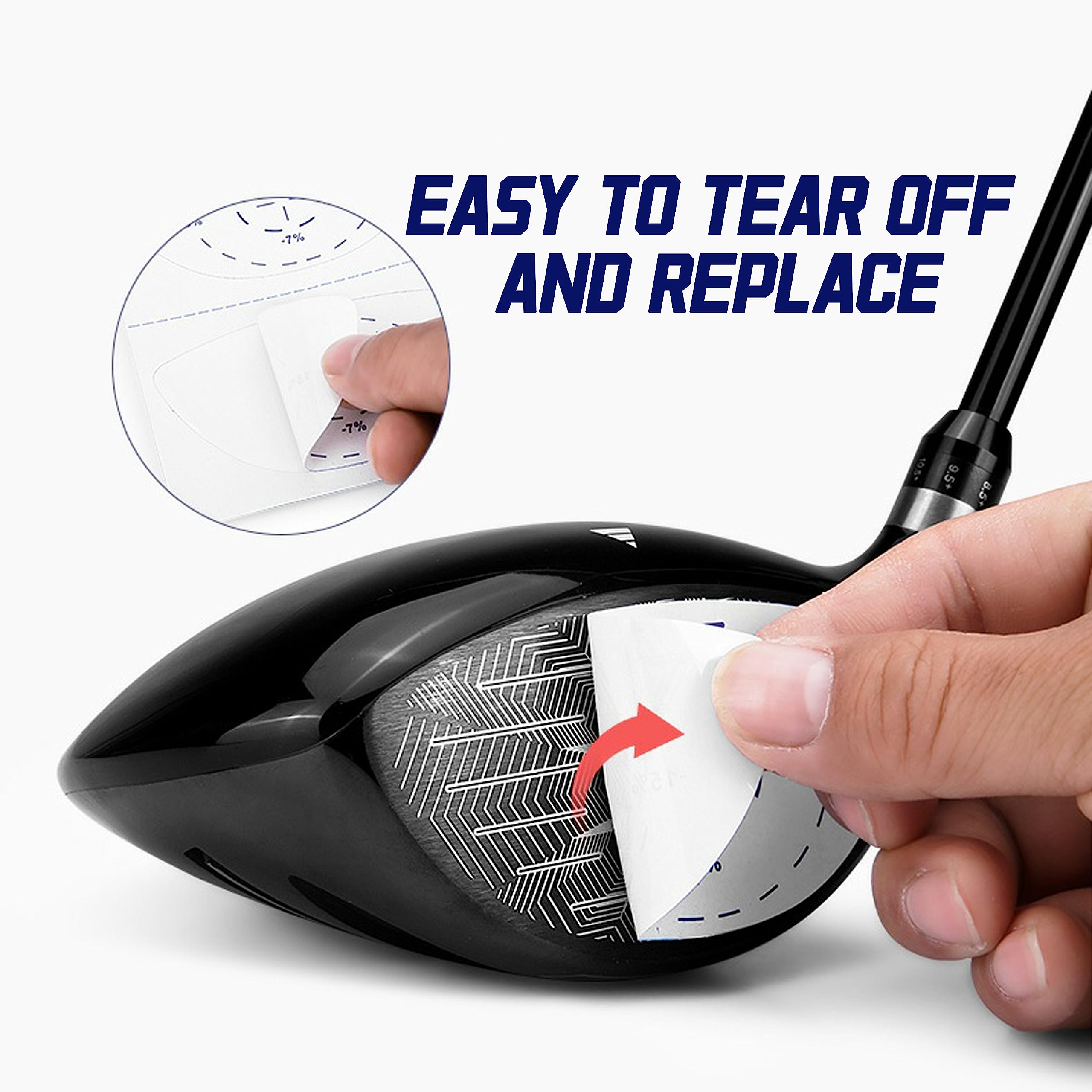 PGM Golf Impact Tape Set 60 Pcs, Self-Teaching Sweet Spot and Shot Consistency Analysis, Club Impact Stickers for Woods and Irons Each 30 Pcs, Useful Training Aid Improve Swing Accuracy