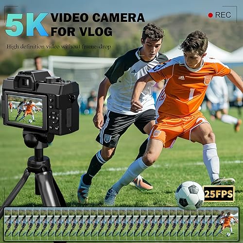 Miniatura 3 de Cámaras digitales True 5K 64MP para fotografía con gran angular y lente macro, Wi-Fi, enfoque automático de zoom 16X, tarjeta de 64 GB y 2 baterías,