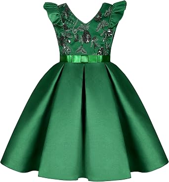 Girls Dress with Oblique Shoulder Bridesmaid Wedding Kids