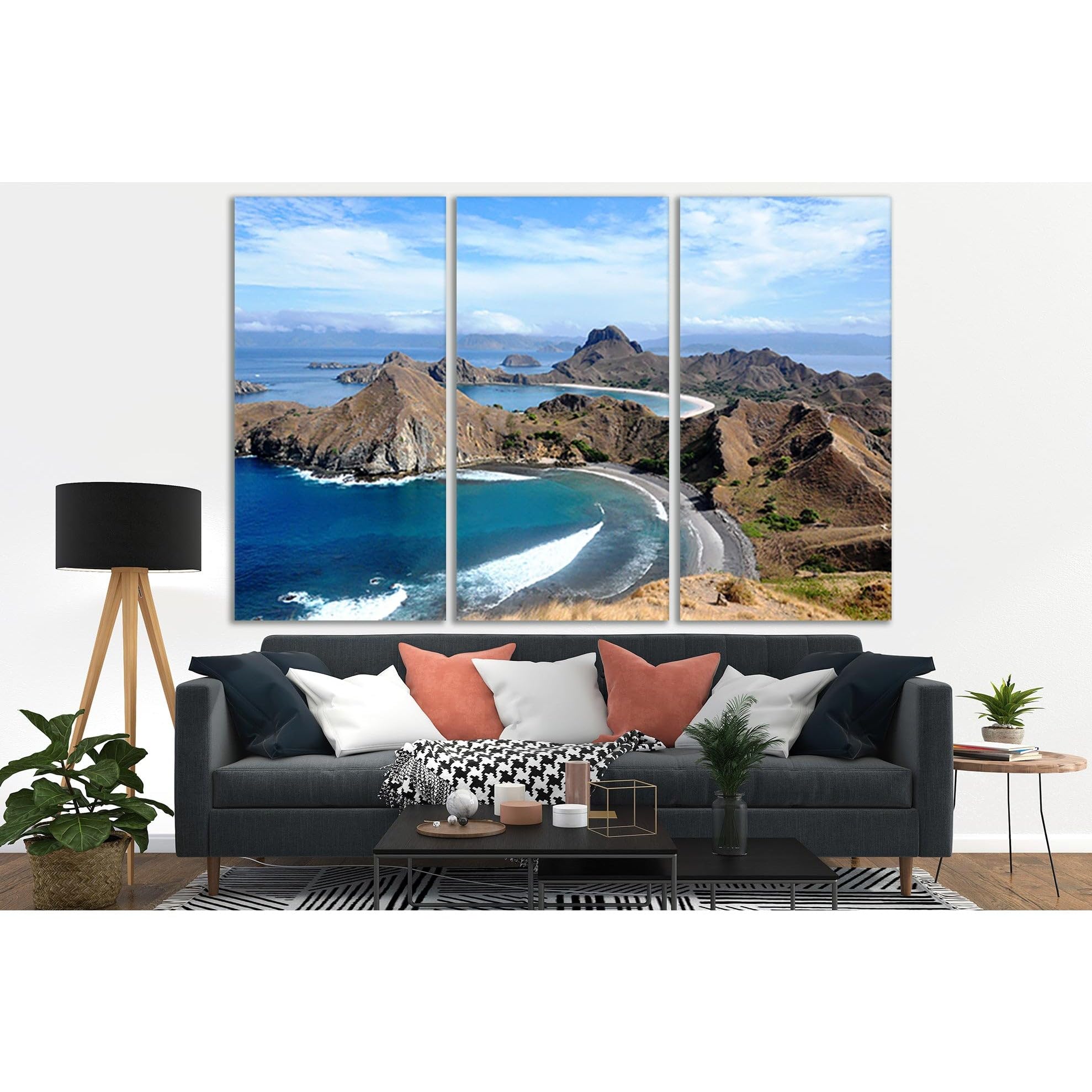 Cuadro impreso sobre lienzo de Padar Island 3 paneles para pared 3