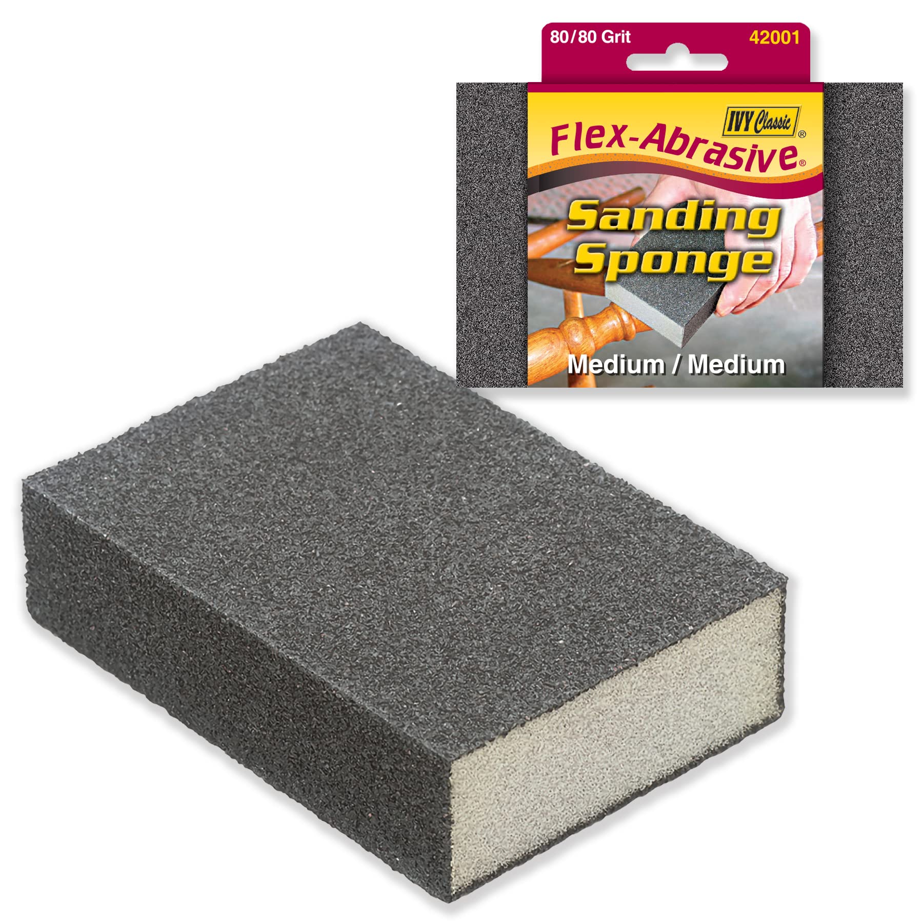 IVY Classic 42001-6 Esponja de lijado media, Flex-Abrasiva, paquete de 6