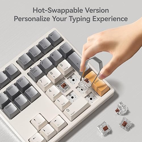 Miniatura 4 de Teclado numérico mecánico, teclado numérico USB con cable de 34 teclas, retroiluminado, blanco intercambiable en caliente, con teclas PBT para