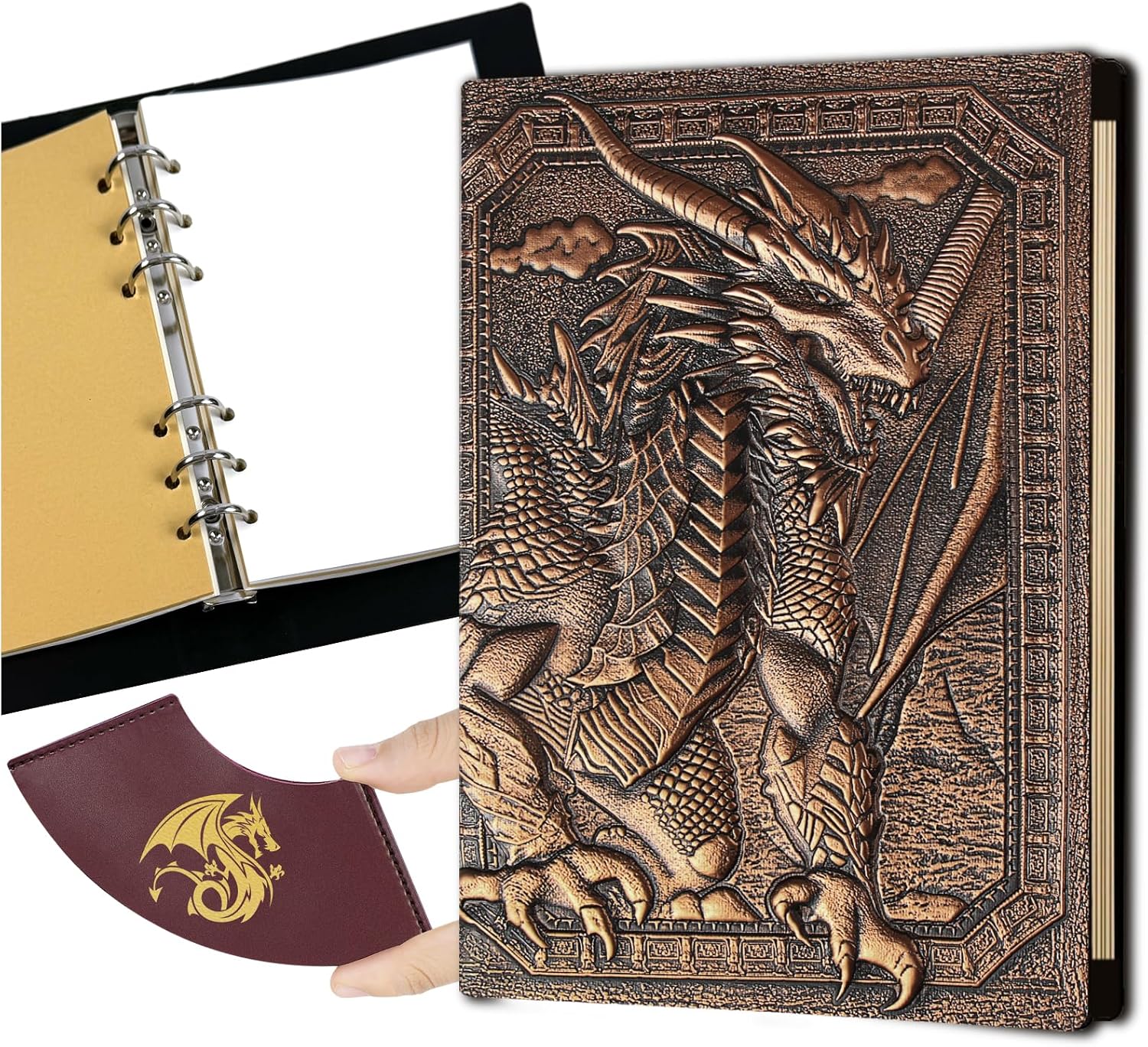 DND Notebook/Journal Refillable 6-rings binder for Dungeons and Dragons/D&D Gifts Nerdy DM & Players RPG Lovers Accessories