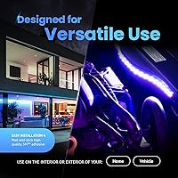 Vista 6 de Alpena - Kit de inicio MultiGloz, luces LED para exteriores e interiores, tiras de luces LED AlpenaLink RGB para automóviles, SUV, camiones y más