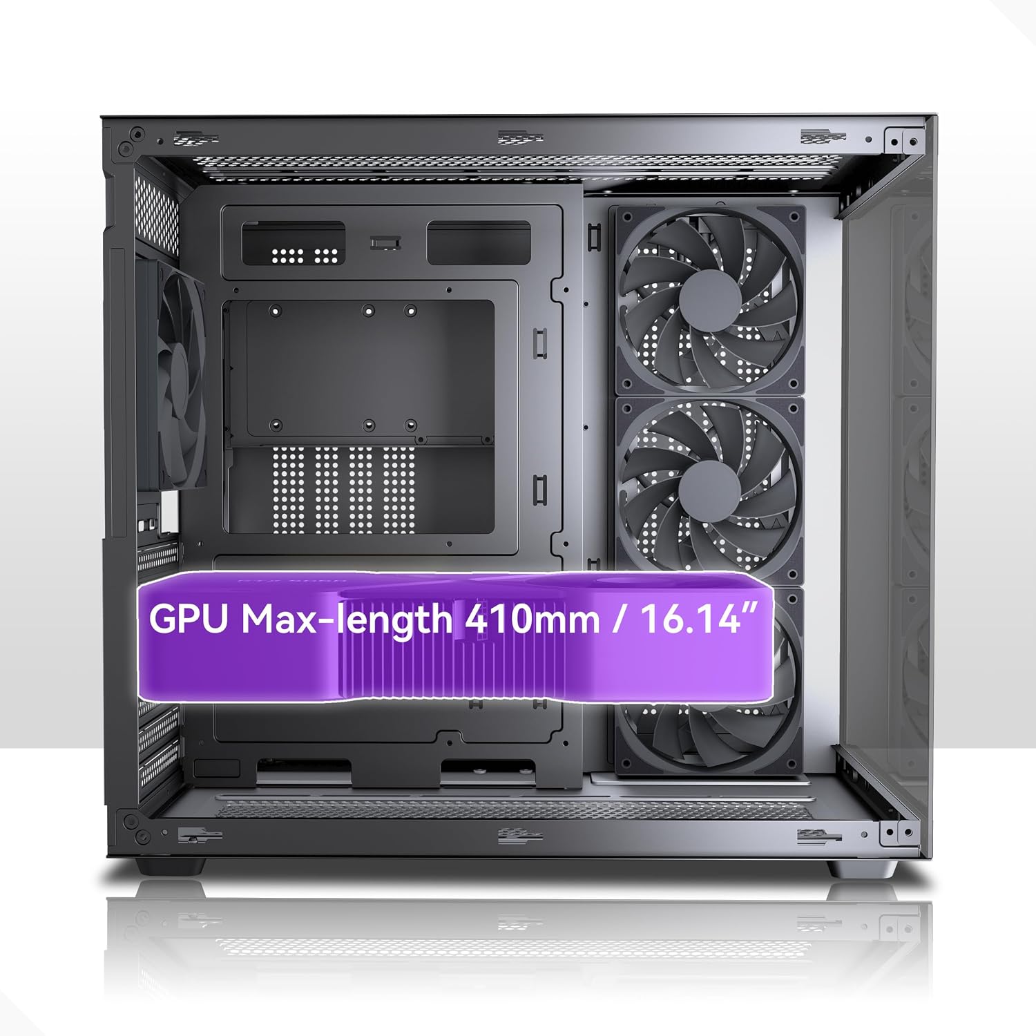 Diagram showing maximum GPU length of 410mm