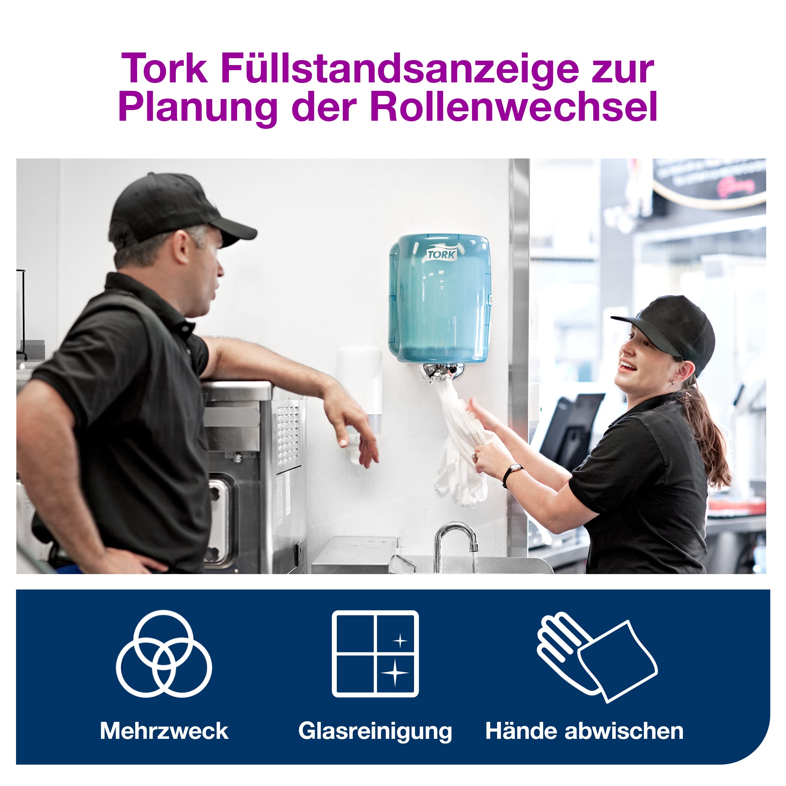 Tork Innenabrollungs-Papierwischtücher Weiß M2, 6 Rollen