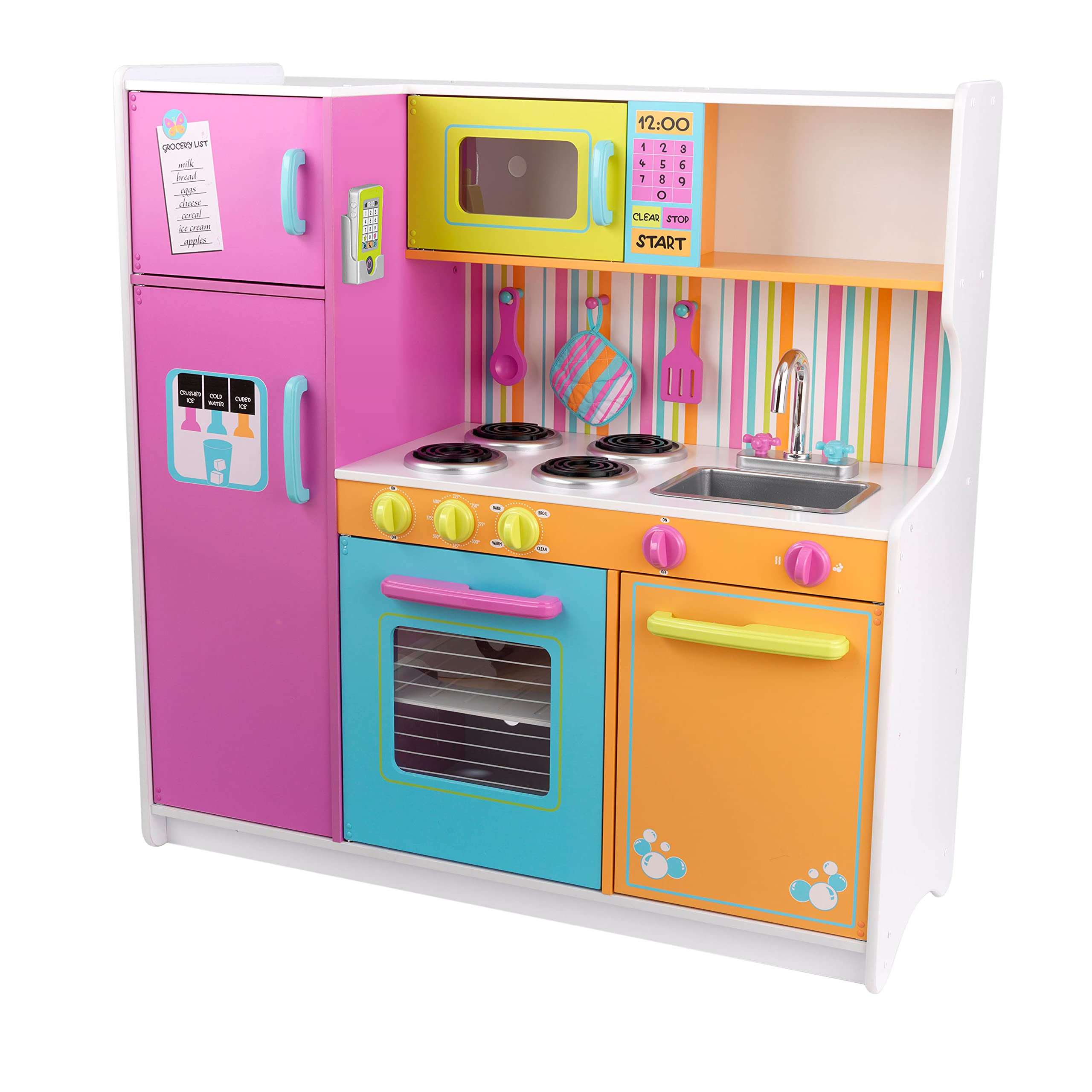 Kidkraft Deluxe Big And Bright Wooden Play Kitchen With Play