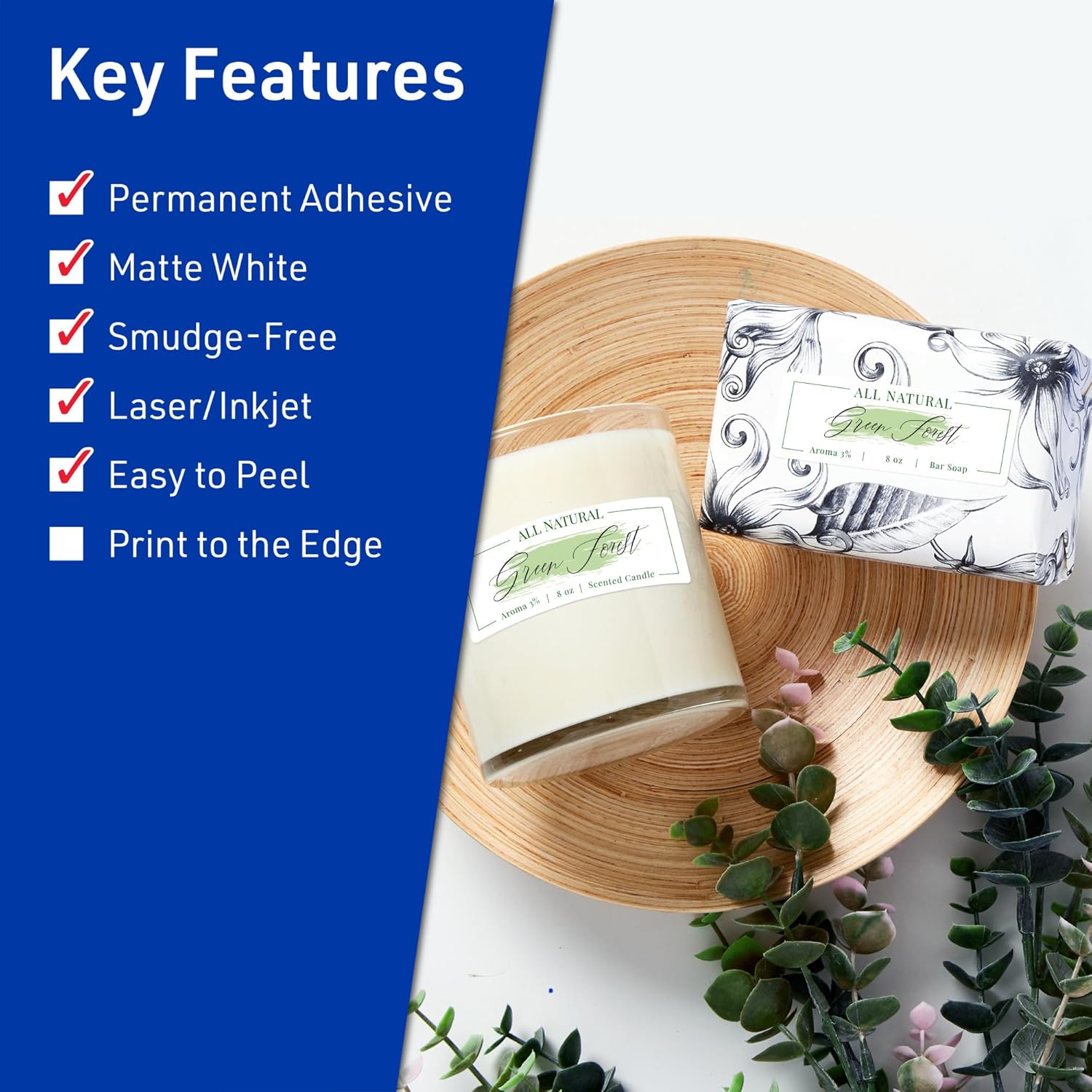 Avery TrueBlock Matte White Rectangle Labels, Sure Feed Technology, 5/8" x 3", 1,600 Matte White Labels, Laser/Inkjet Printable, Great for Packaging and Product Merchandising