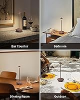 Vista 6 de Juego de 2 lámparas de mesa modernas inalámbricas, lámparas LED de escritorio portátiles, iluminación con batería recargable de 5000mAh