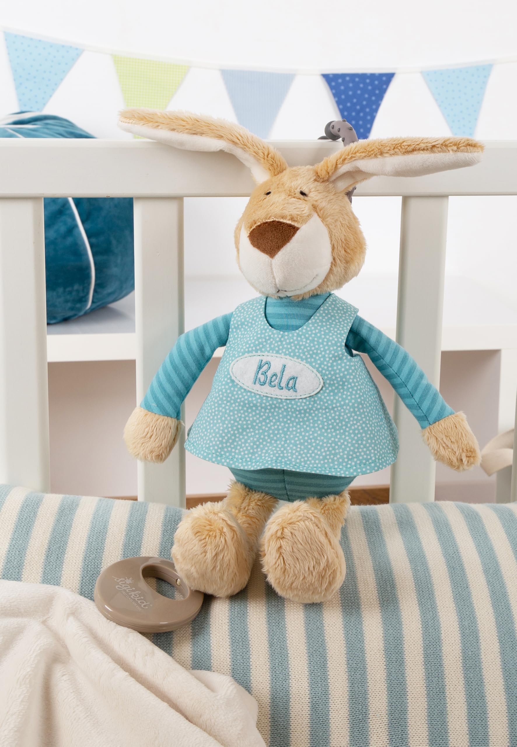 sigikid Spieluhr personalisierbar mit Namens-Stickerei & Wunsch Melodie - Geschenk zur Geburt oder Taufe - Einschlafhilfe für Neugeborene Tröster Kuscheltier Babyspielzeug
