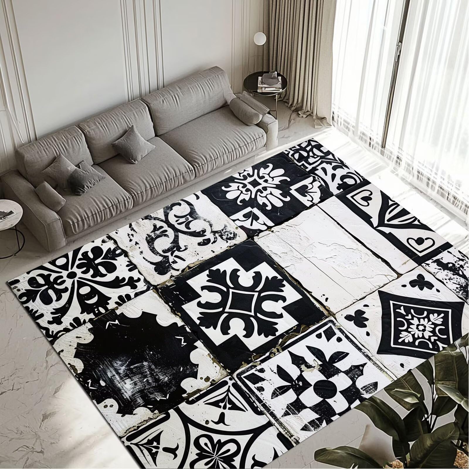 Tapis imperméable et lavable 160x230cm avec revêtement antidérapant pour entrée et cuisine