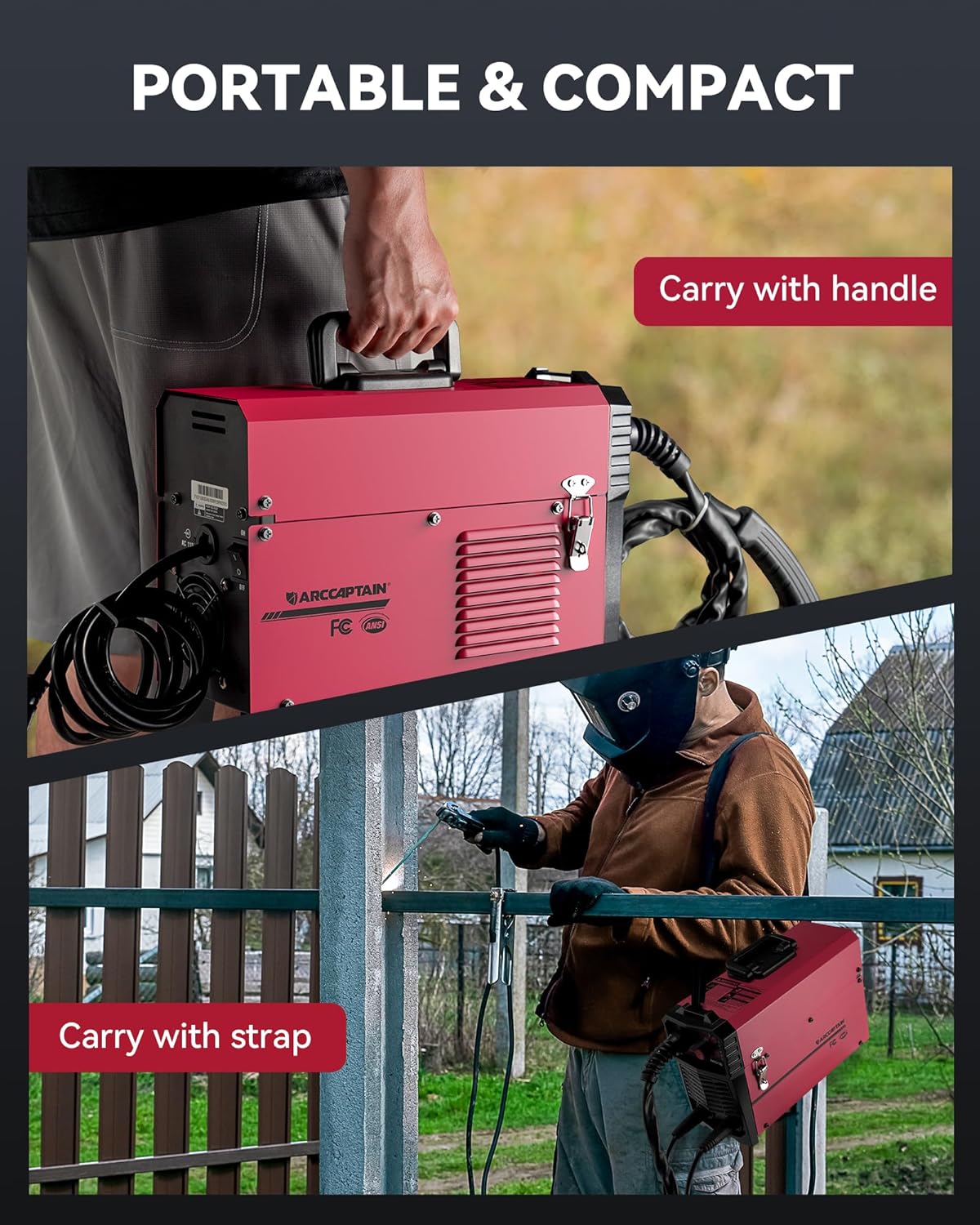 ARCCAPTAIN 130A MIG Welder with Soft Goat Grain TIG Welding Gloves