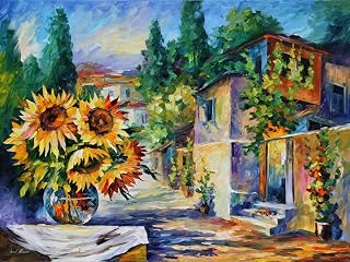 ART.COM Wall Art Print Greek Noon by Leonid Afremov, 32" x 24"