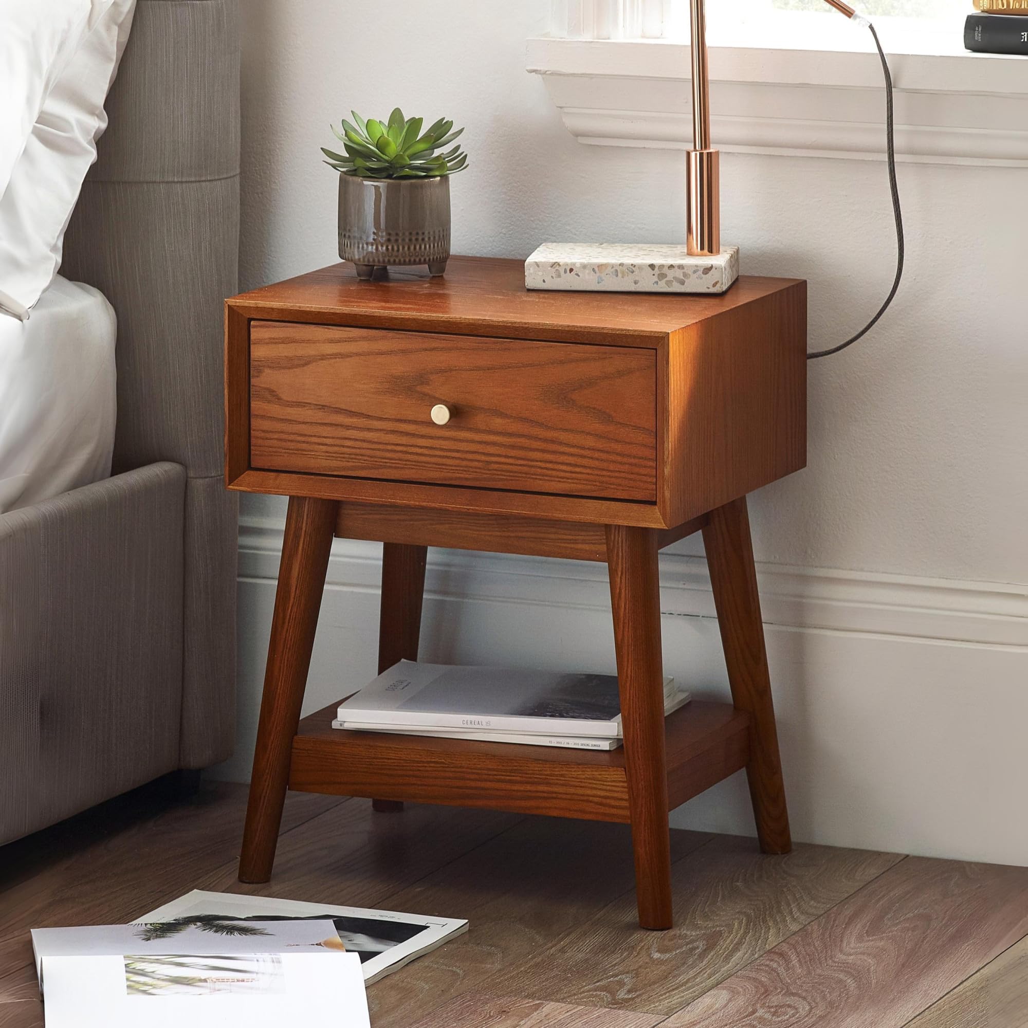 Julian Bowen Lowry Single Drawer Cherry Ash Wood Veneer Side Table