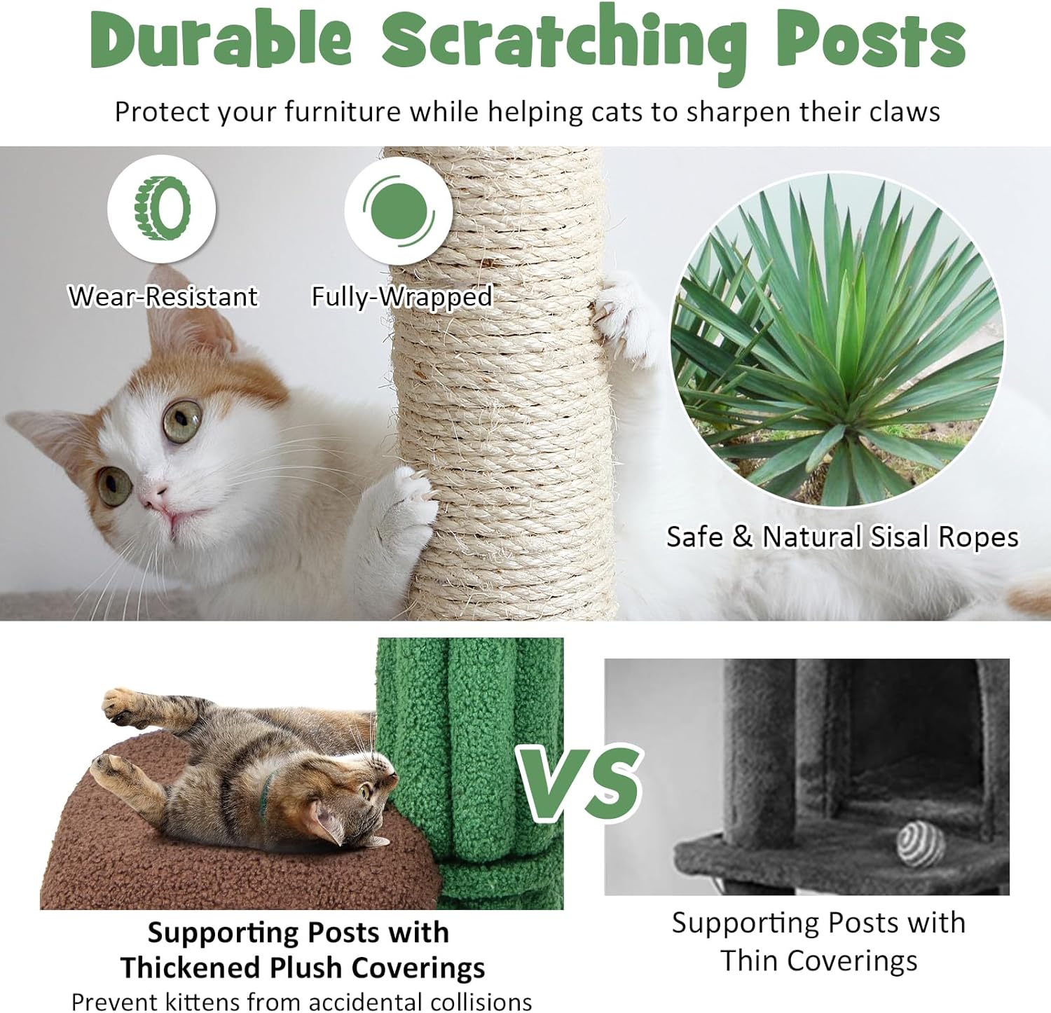 Tangkula Tall Cat Tree for Indoor Cat, 7-Tier 61” Modern Cat Tower with Sisal Scratching Posts, Top Condo, Soft Mohair Plush Fabric, Cute Cat Tree for Large Cats 20 lbs Heavy Duty