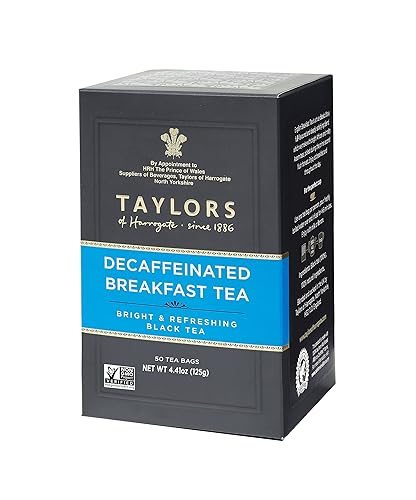 Taylors of Harrogate - Té descafeinado para el desayuno (Decaffeinated Breakfast), 50bolsitas de té (paquete de 6)