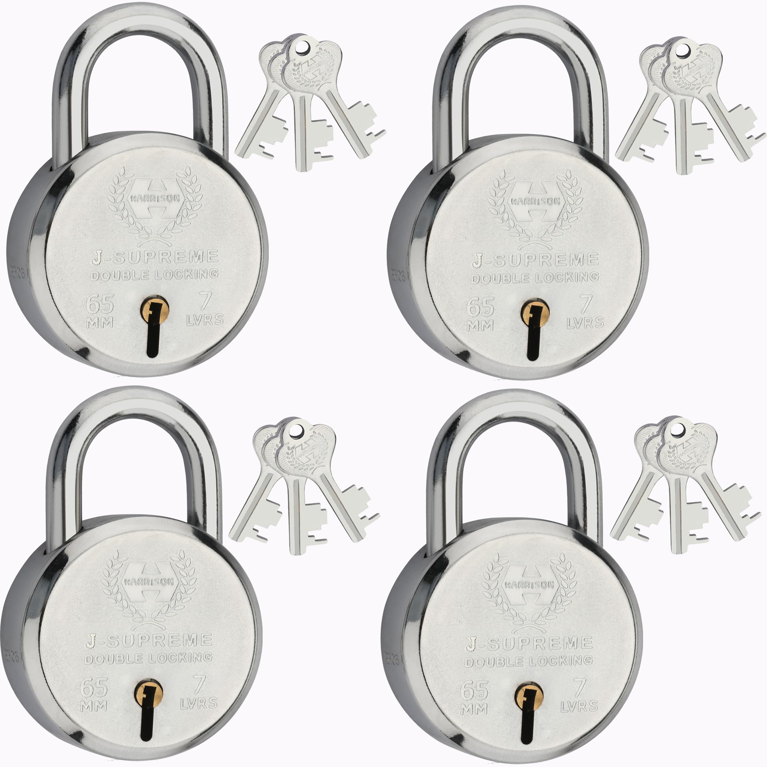 Harrison Padlocks/Round Padlock 65mm 7 Lever with 3 Keys J-SUPREME-0672 Double Locking Pack of 1/Padlock, Padlocks, Locks for Home, Locks for Main Door, gate — Amazon image 13