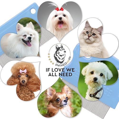 Miniatura 5 de Peine de aseo para perros, removedor de manchas de lágrimas y moco, elimina suavemente la corteza ocular y las manchas, juego de 2