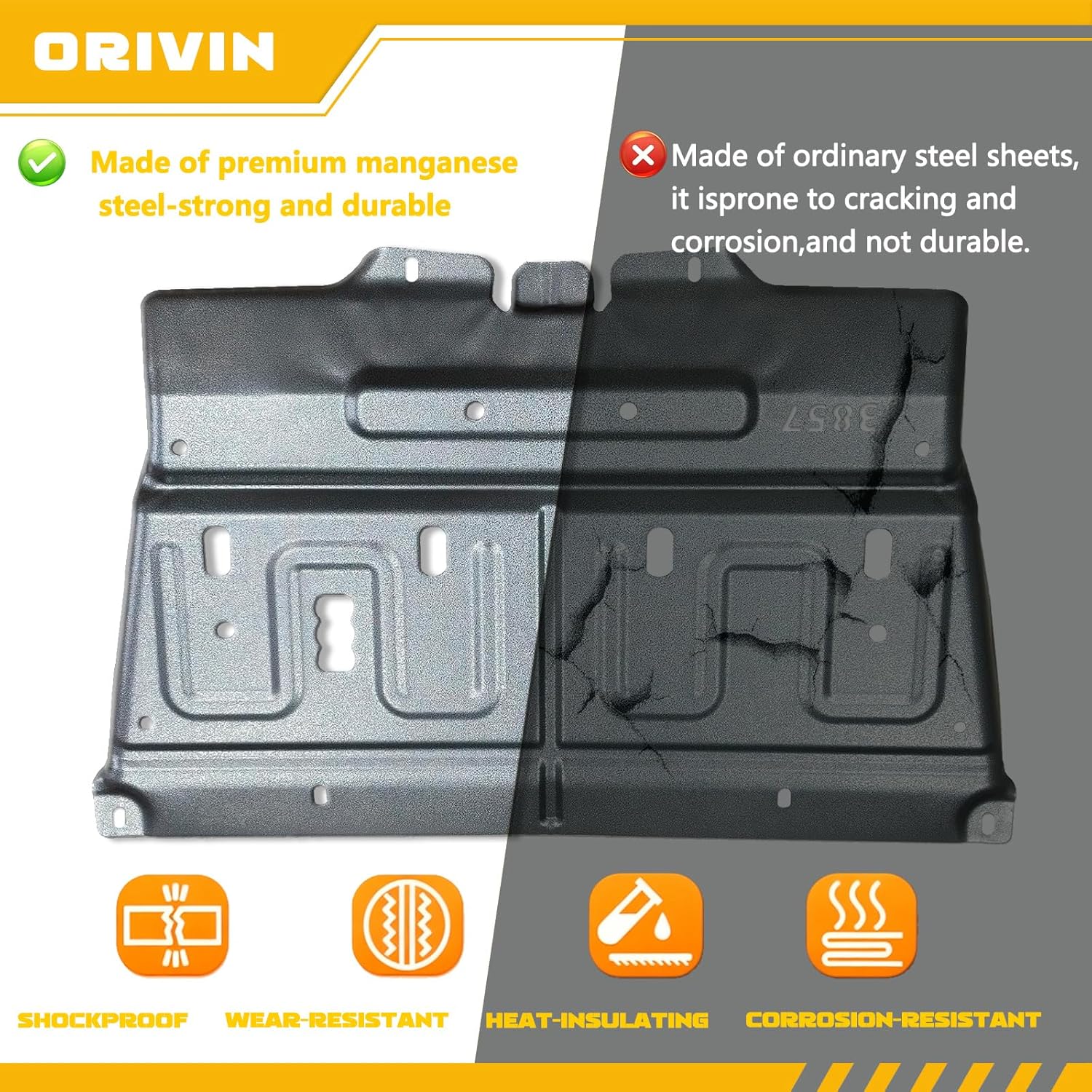 Engine Splash Panel Underbody Shield for Ford F150 2015-2020,ML3Z-7222-D,JL3Z-7222-C