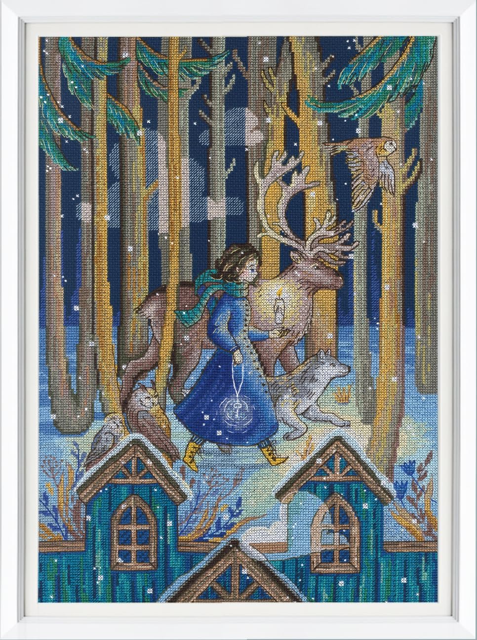 RTO Cross Stitch Embroidery Kits for Adults Animals, Nature - Candle and Key 28.5x40.5cm/11.2x15.9 14CT