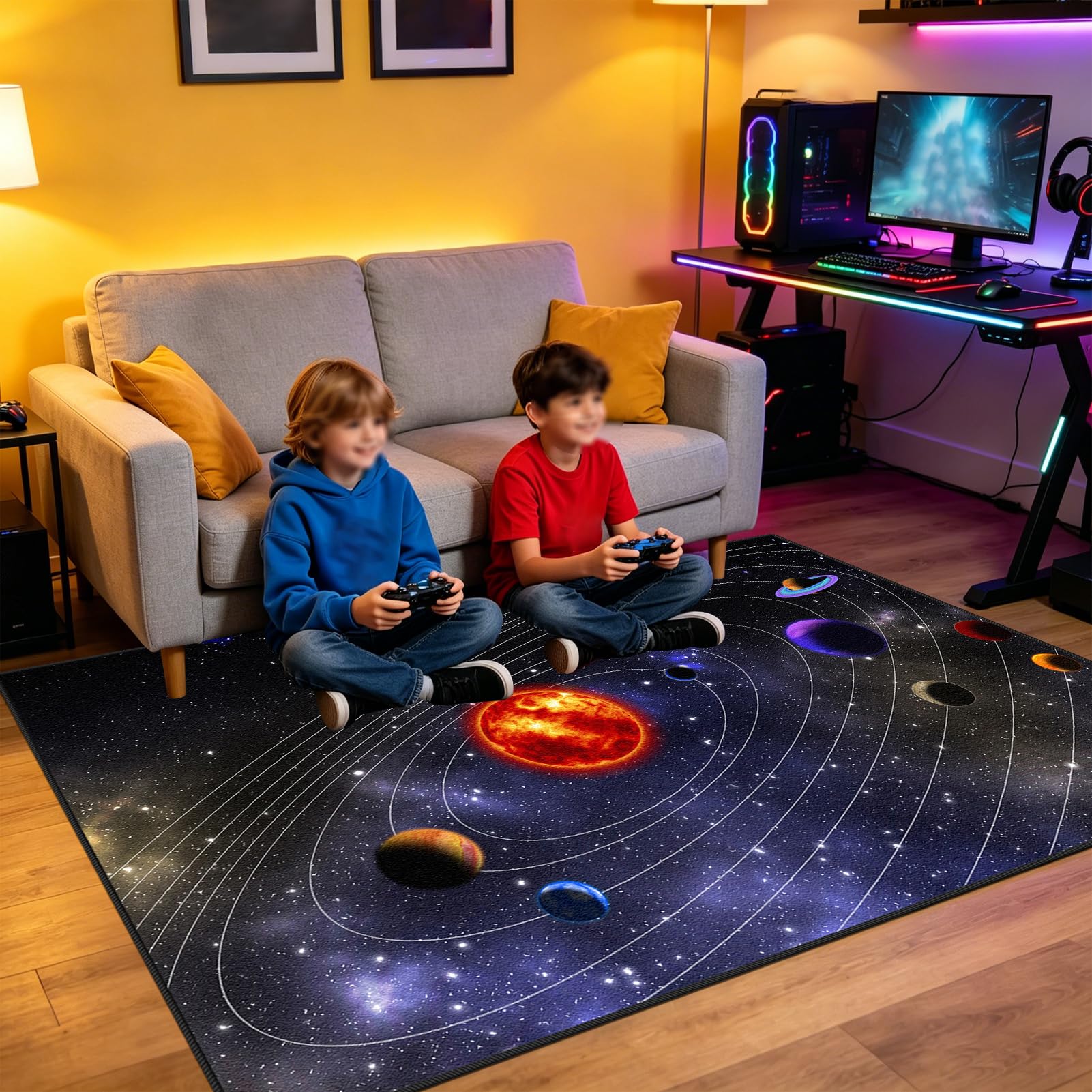 Tapis de Jeu pour Chambre de Garçon 60 x 120 cm, Tapis Chambre Ado, Tapis de jeu gaming pour chambre de garçons, tapis de jeu gaming pour garçons, Tapis de Sol Bureau Tissu, Tapis de Chaise de Jeu