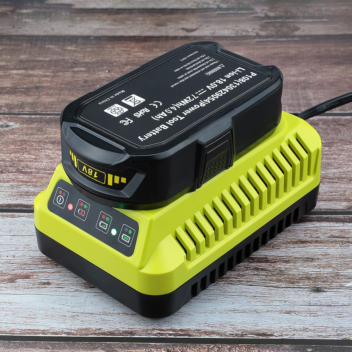 Energup P117 Chargeur de Rechange pour Ryobi Chargeur 18V One+ P103 P104 P105 P102 P103 P107 P108 12V-18V Batterie