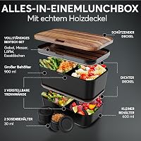 Umami Premium Bento Box 1500ml Szilikon Tételes Ebéddoboz Fekete Wenge 3
