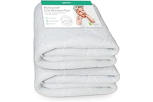 Waterproof 2-Pack Crib Mattress Pad for Sound Sleep and Easy Bedtime, Machine Washable