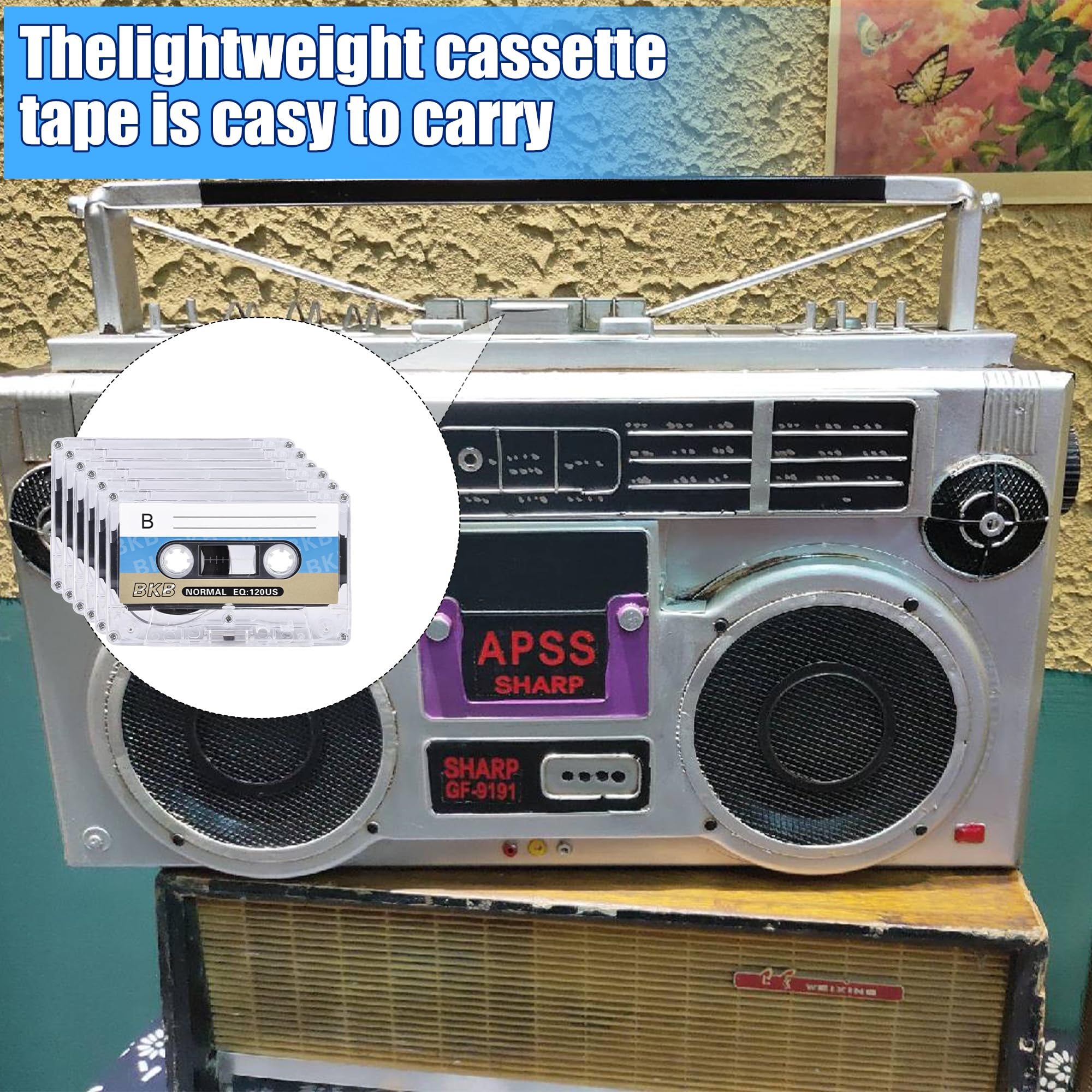 Lot de 5 cassettes audio vides, à faible bruit, cassettes de musique de 90 min, cassettes vides, convient pour les conférences, les séminaires et les enregistrements quotidiens