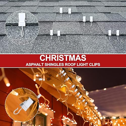 Miniatura 6 de Clips de luz de techo de tejas de asfalto de Navidad, mini clips de luz para canalones, ganchos para colgar luces al aire libre, clips de luz