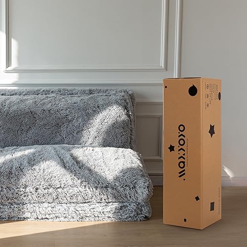 MAXYOYO Puf Cama de suelo, sofá de piel sintética para adultos, sofá plegable con relleno de espuma, sofá cama, colchón de suelo de tamaño